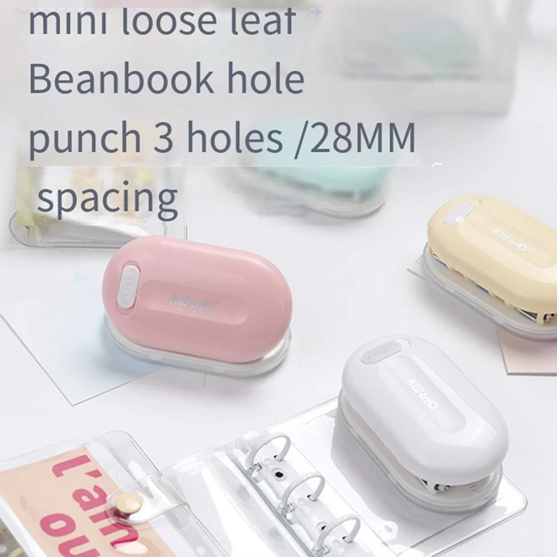 KW-Trio 3-Hole Paper Punch Handheld Mini Puncher DIY Handheld Paper Puncher Student Handmade Scrapbook Puncher