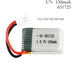 3.7v 150mah 30C dla H2 H8 H48 U207 baterii części zamienne do quadcoptera RC 3.7v bateria LIPO dla H8 bateria do helikoptera zabawki 651723