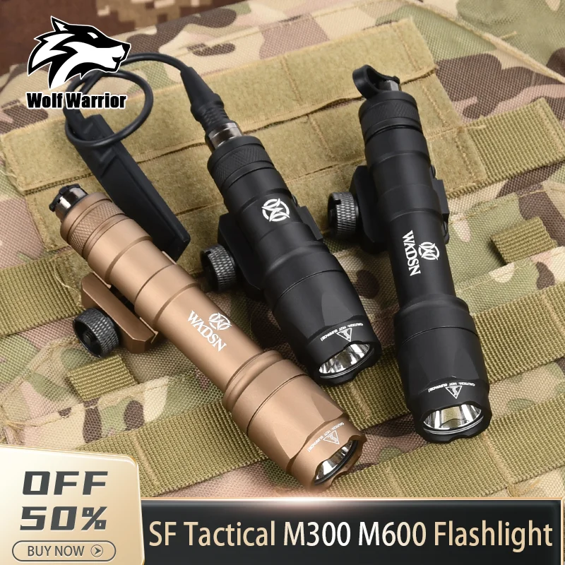 Tactical SF M300 M300A M600 M600C Powerful Flashlight LED Airsoft outdoors Hunting Weapon reconnaissance light Suitable for 20MM