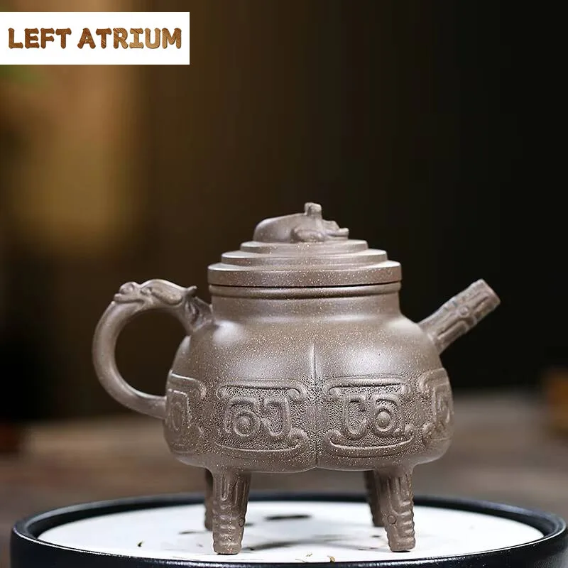 

350ml Yixing Raw Ore Duan Ni Quadruped Purple Clay Teapot Household Kung Fu Teaset Tea Ceremony Drinkware Accessories Customized