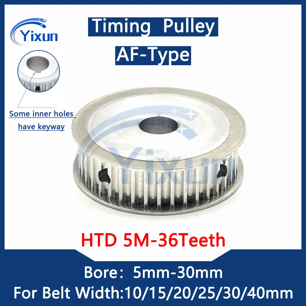 HTD 5M Timing Pulley 36 Teeth Bore 5mm-30mm For Belt Width 10mm-40mm HTD 5M 36Teeth Keyway Synchronous Wheel 5M Drive Belt Gear