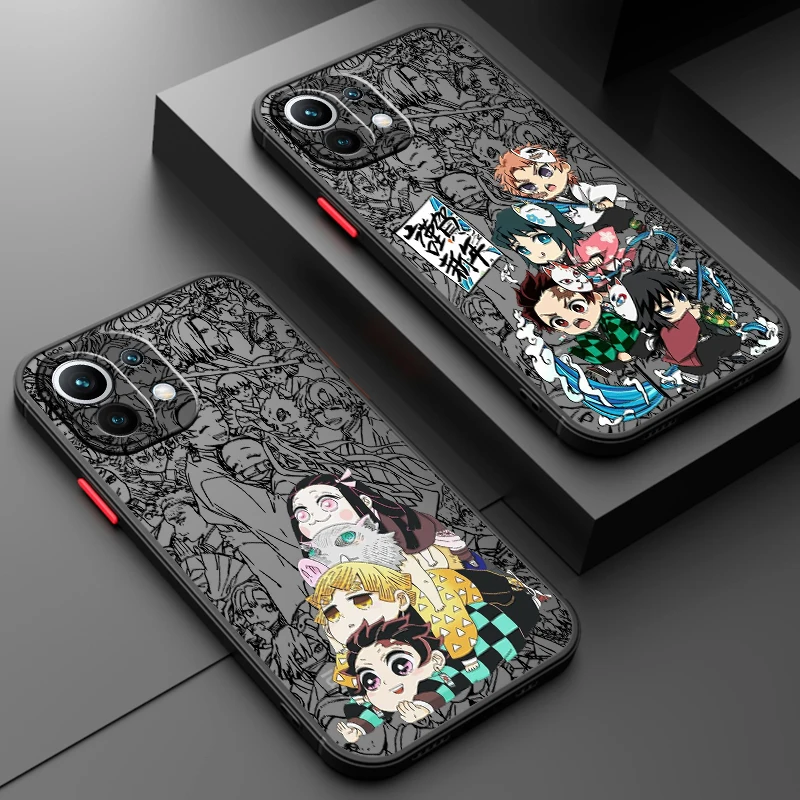 

D-Demons S-Slayer Cartoon Cute Frosted Translucent For Xiaomi Mi 13 12 12T 11T 11 11i 10T 10 9T Pro Lite Ultra 5G Back