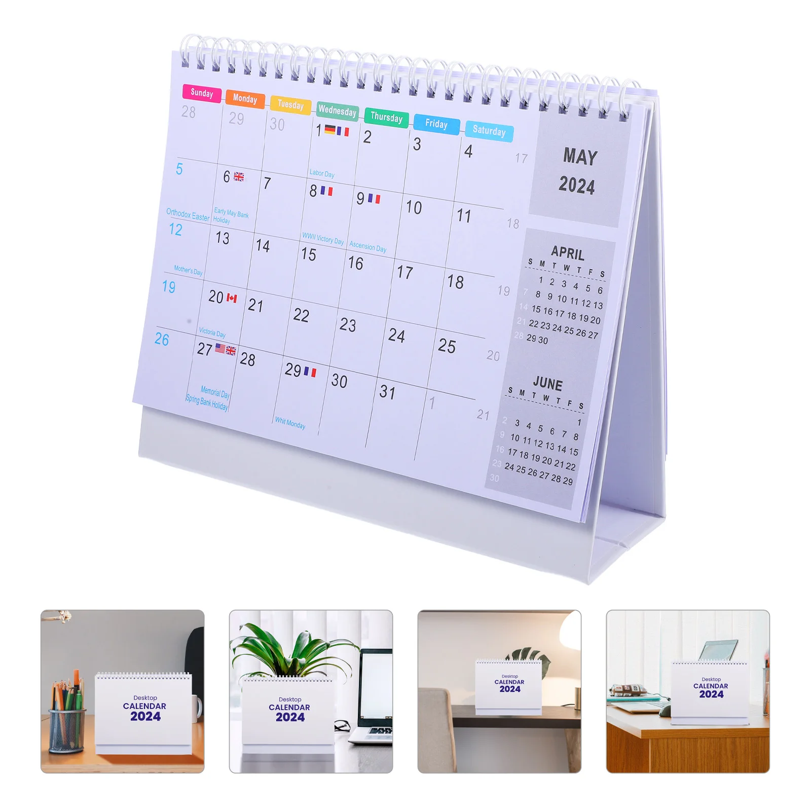 

2024 Desk Calendar Standing Office Decor Desktop Household Monthly Supplies Daily Small Note Calendars