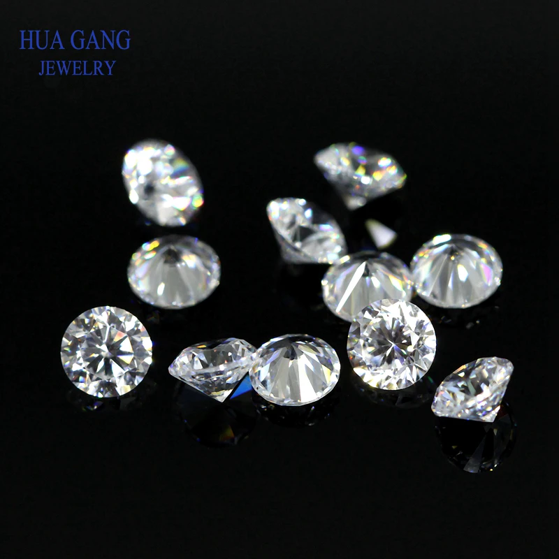 1000PCS AAAAA Grade Round White Cubic Zirconia Stone Loose CZ Stones Brilliant Synthetic Gems Beads For Jewelry Making 0.6~7.5mm