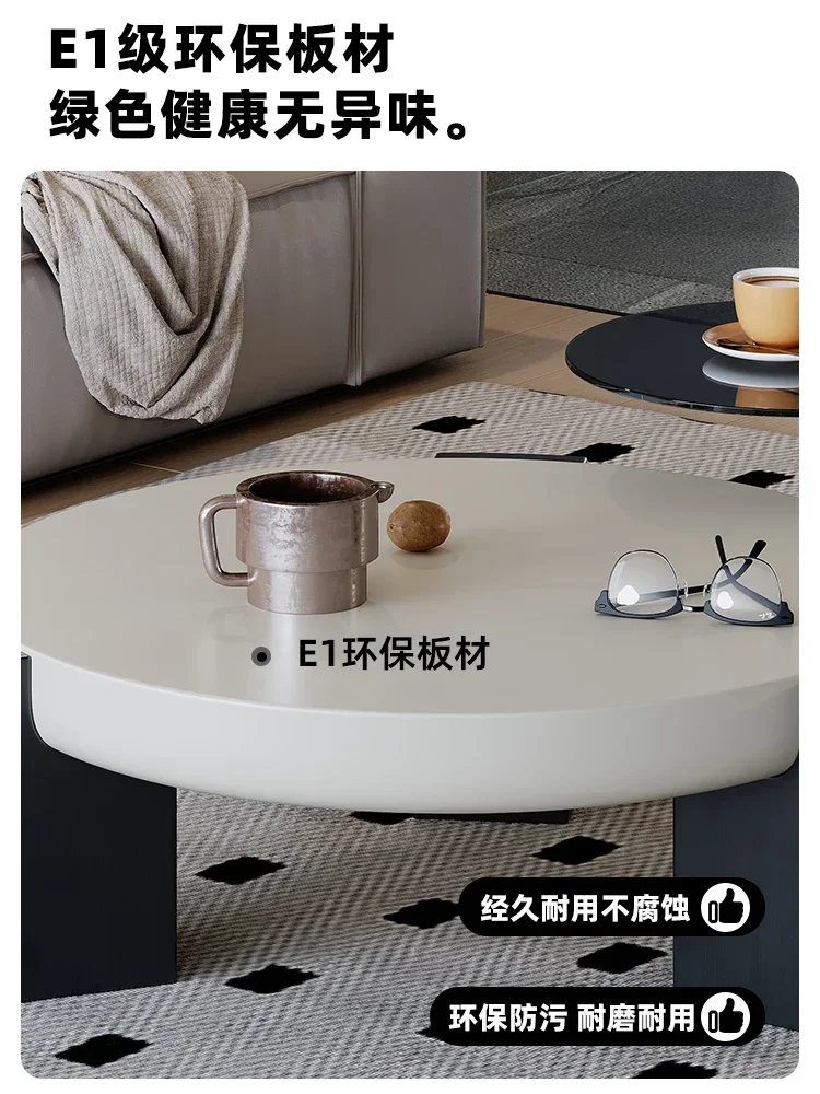Mesa redonda de té Simple, mesa de té moderna de lujo, estilo crema, sala de estar, hogar