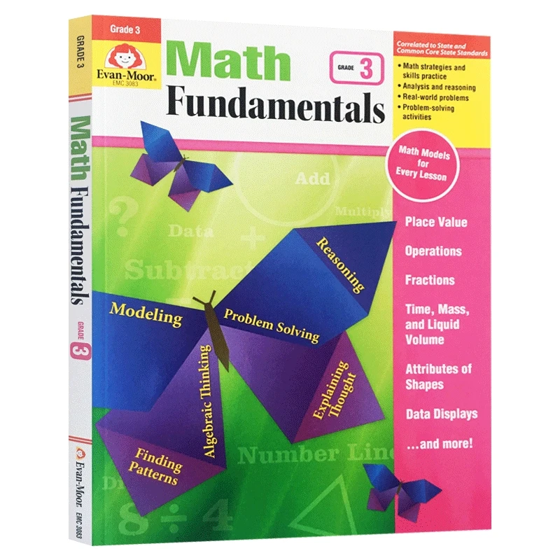 Evan-Moor Math Fundamentals, Grade 3 Workbook,aged 7 8 9 10, English book 9781596730458