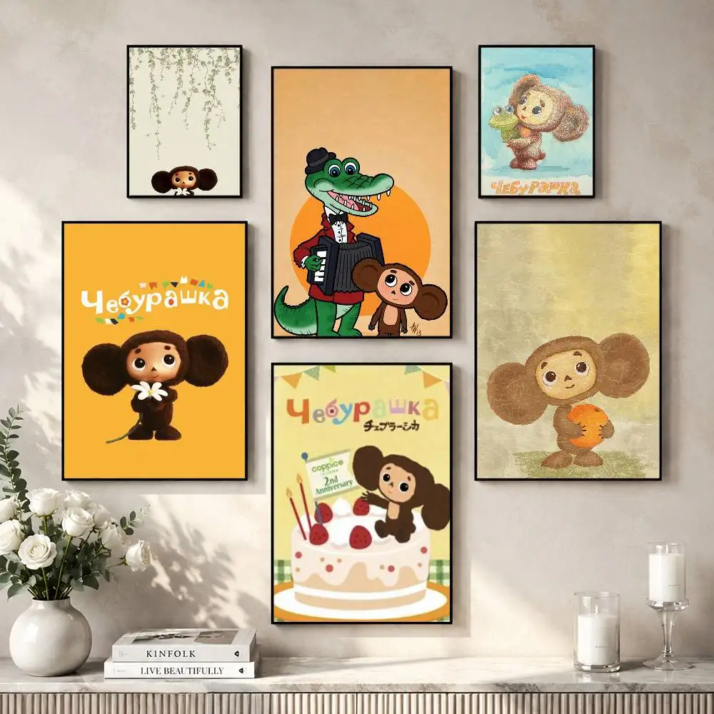 Cartoon C-cheburashka Poster Versatile HD Waterproof Wall Art Self-Adhesive Decor for Any Space Ideal Gift