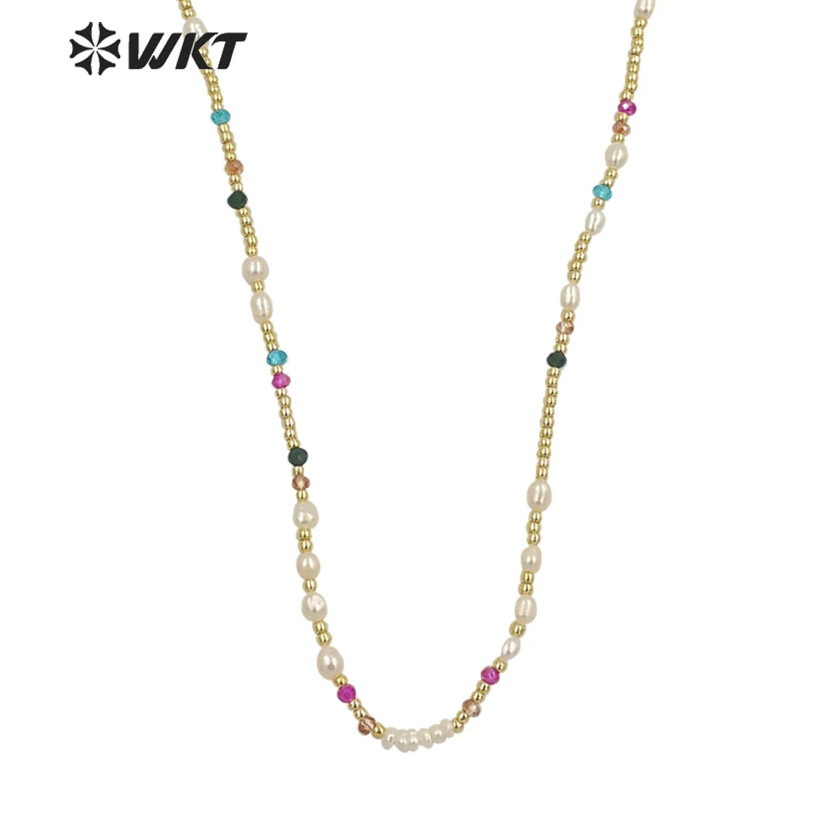 WT-JN222  WKT 2023 Hot Sale Pearl&Crystal Popular Girl Chain Necklace Fashion Party Lady Of Wedding On Trend