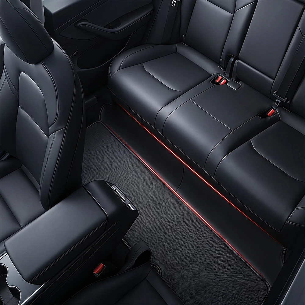 For Tesla Model Y Juniper 2025+ Model Y 2020 Rear Seat Kick Pad Cover Interior Strip Corner Guard Anti-Kick Protector Accessory