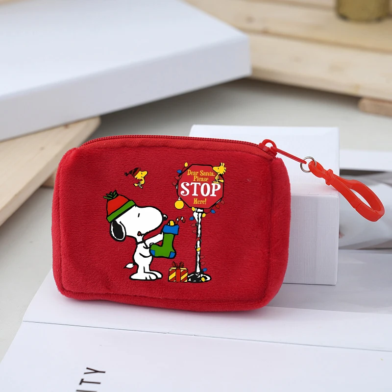 

Snoopys Plush Coin Purse Cartoon Anime Mini Wallets Christmas Tree Decoration Widget Creative Storage Headphone Bag Xmas Gifts