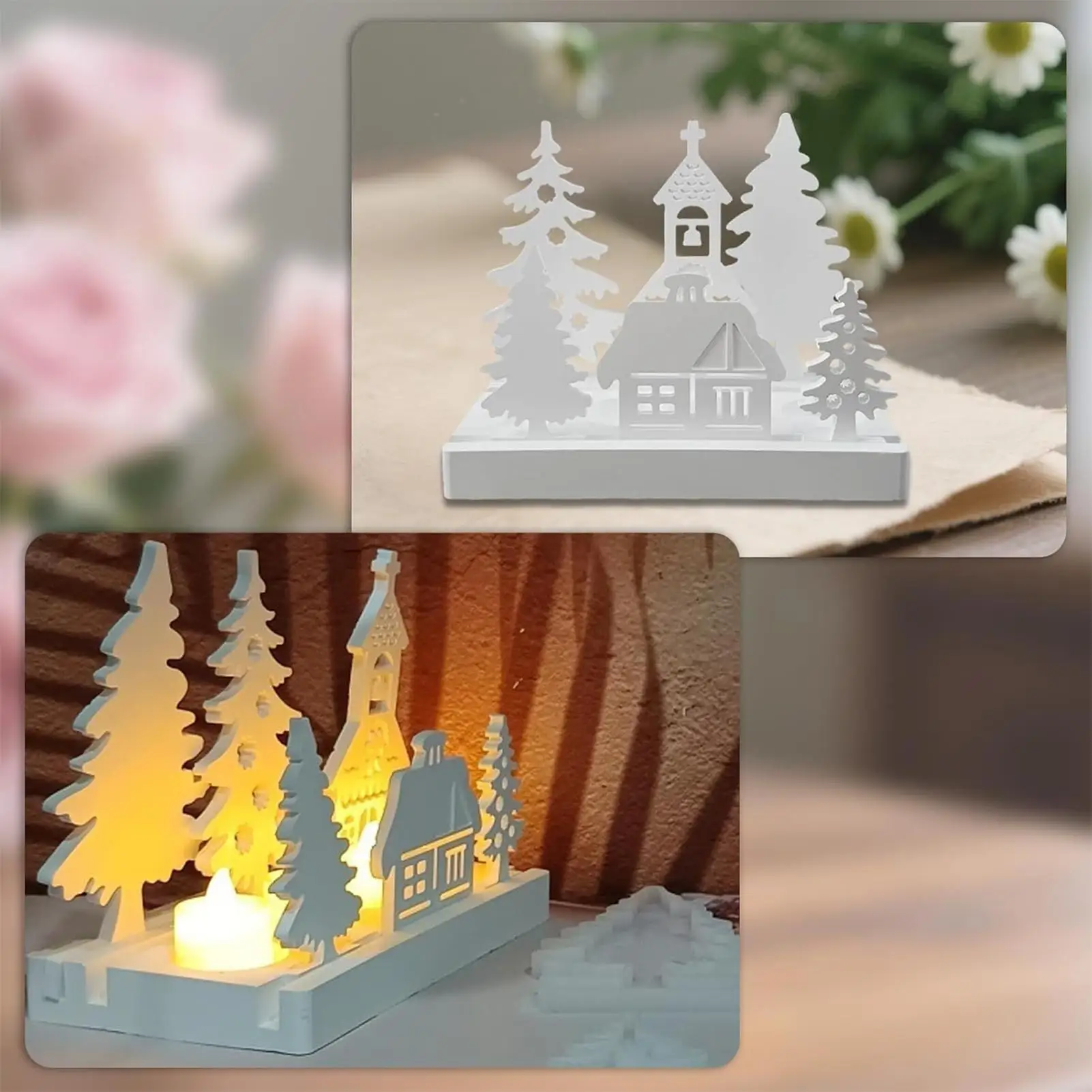 

Креативный дом на дереве, подсвечник, форма для уличного фонаря, сделай сам, хрустальный клей, гипс, цемент, силиконовая форма, форма для рождественских украшений