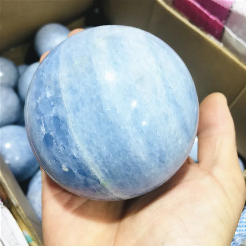 

Natural Blue Calcite Quartz Sphere Crystal Ball Reiki Energy Healing Wholesale