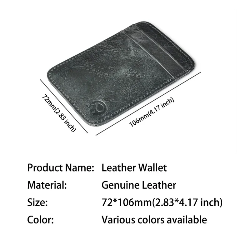 Men\'s Cardholder Wallet	Luxury Designer Genuine Leather Credit Card Holder Portable Small Purses for Women Cards Case