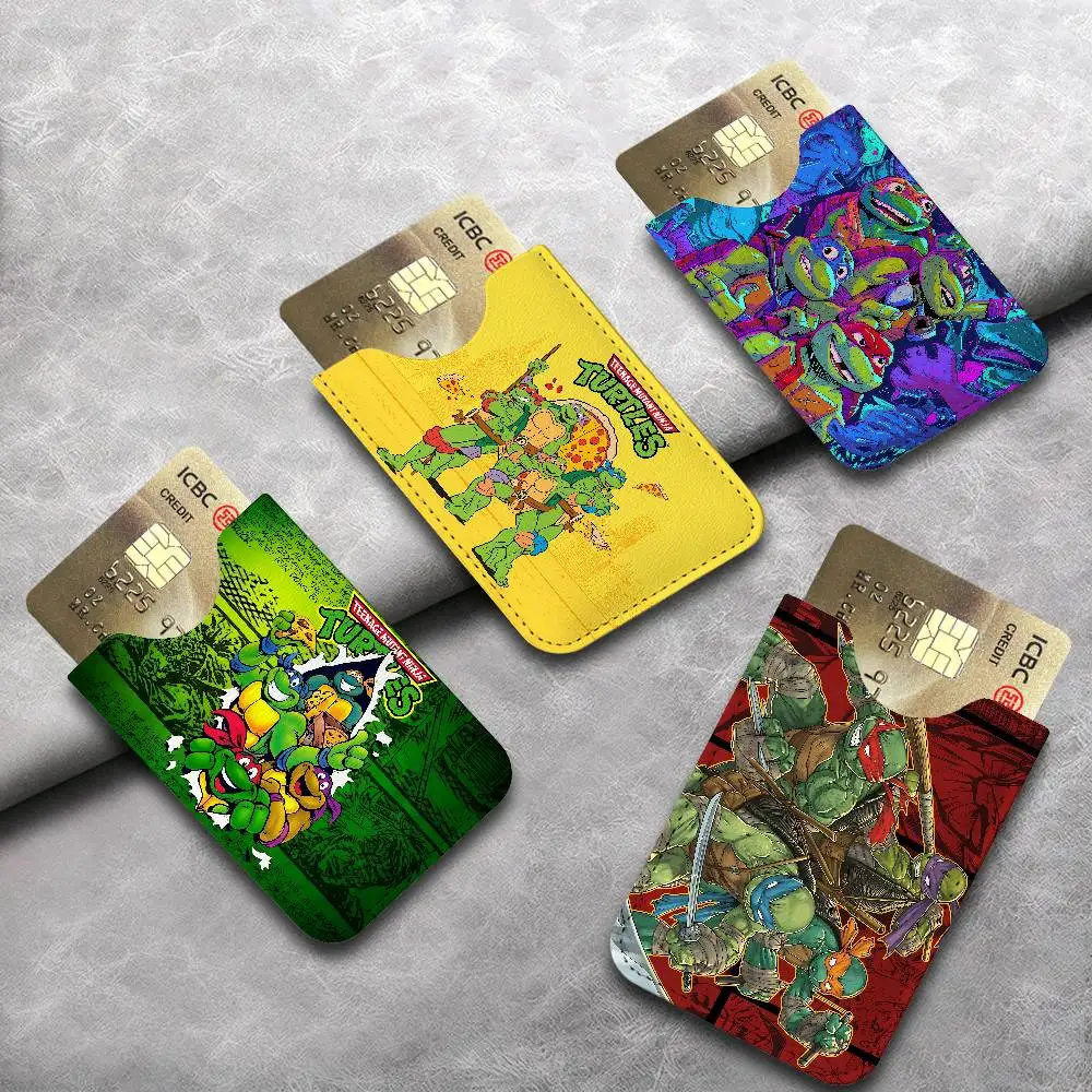 Teenage M-Mutant N-Ninja Turtles TMNT Leather Card Holder Sleeve for Credit Cards,Secure/Slim Design, Travel Storage Essentials