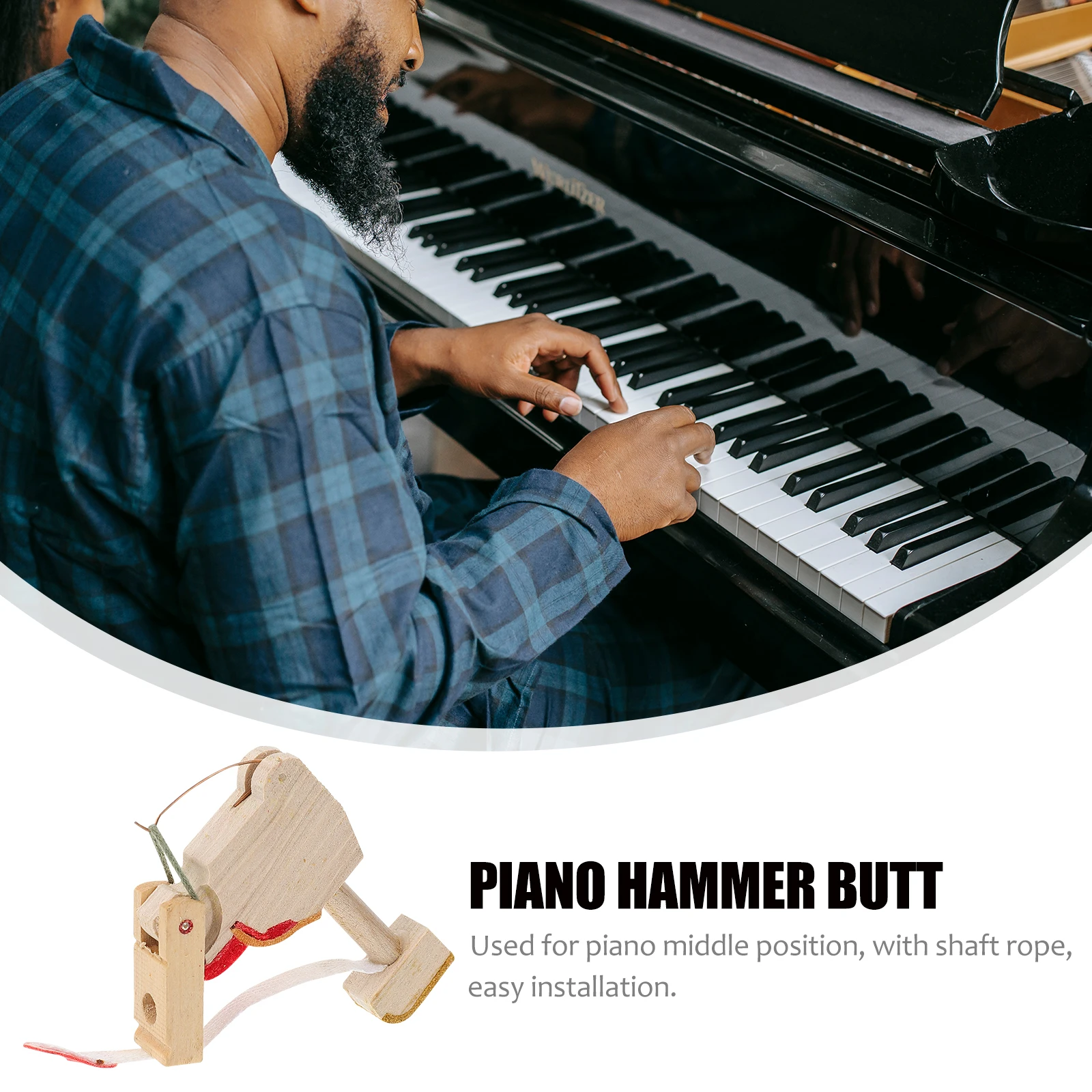 

2pcs Hammer Butts Durable Wooden Whippen For Vertical Piano Smooth Lightweight Repair Parts For Keyboard Instruments Accessories