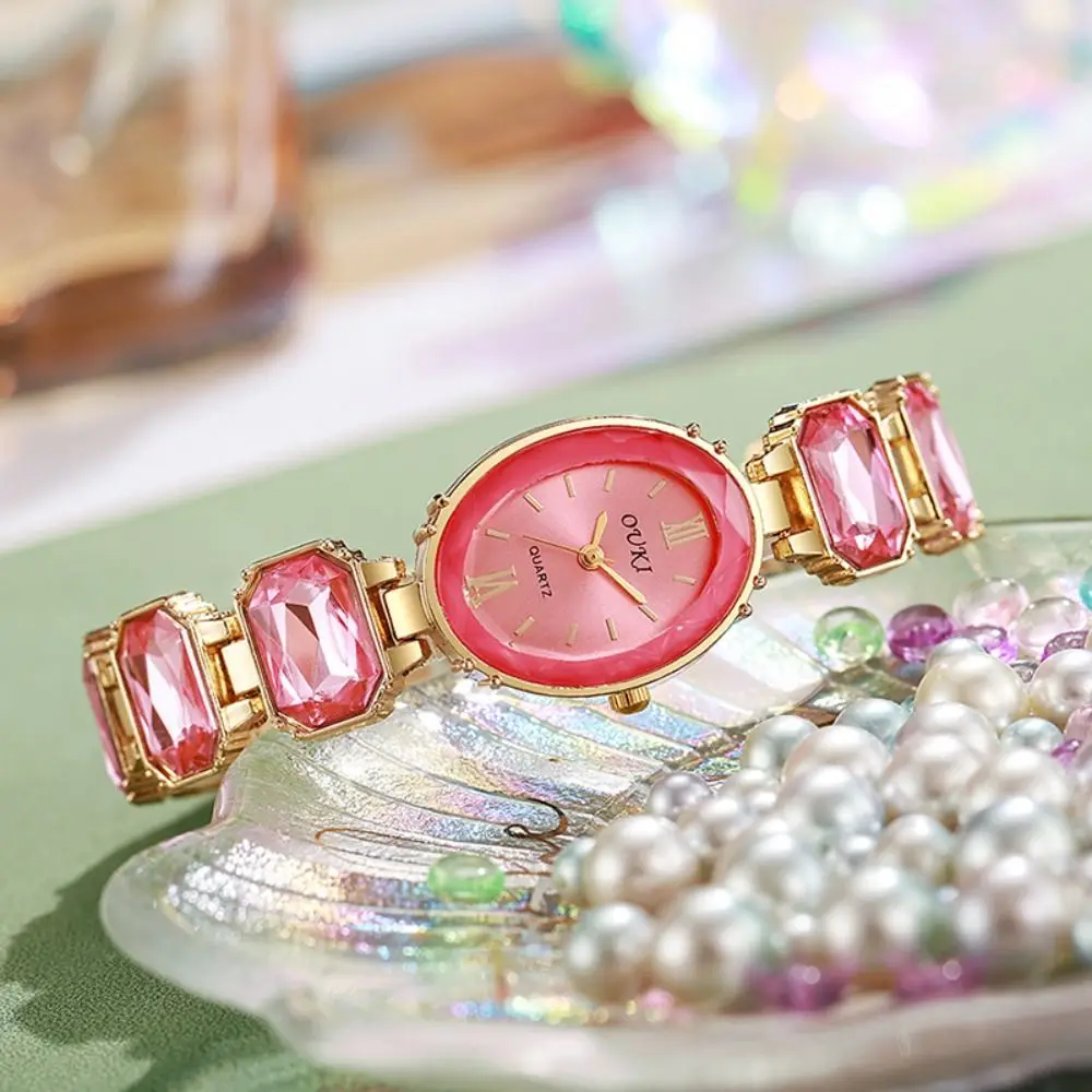 New Rhinestone Quartz Watches Diamond Studded Watch Strap with Adjustable Bracelet Women Wristwatch Wrist Decoration Women Girl