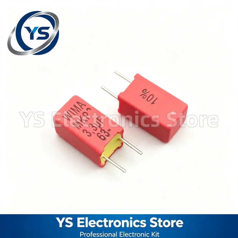 WIMA RED MKS2 63V3.3UF 63V 3.3UF 63V335 3U3 5mm Film Capacitor Hi-Fi Audio Capacitors NEW and Original