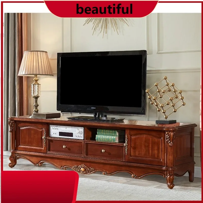 

American retro TV cabinet engraved with pumping living room locker audio-visual cabinet multi-function H