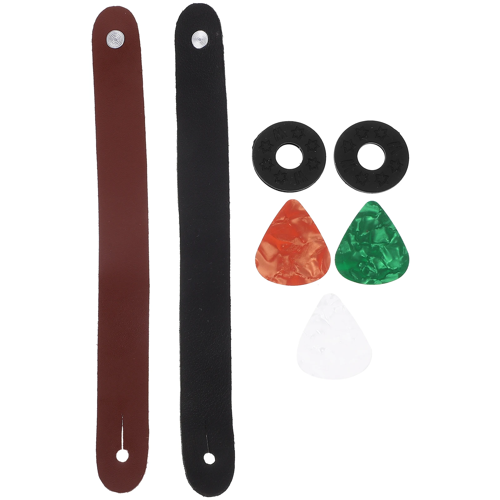

1Set Guitar Strap Practical Adjustable Acoustic Guitar Neck Strap Repair Kit with Picks Ukulele Pick Headstock Straps