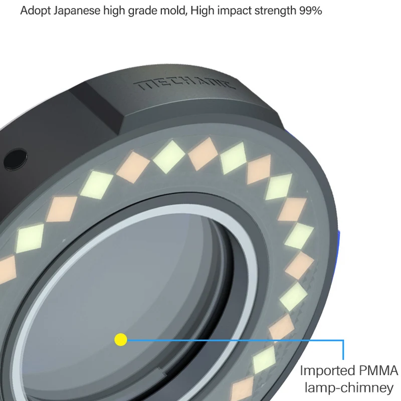 Lampada ad anello per microscopio meccanico 7W sorgente luminosa LED regolazione della luminosità tricolore lampada da lavoro per la protezione