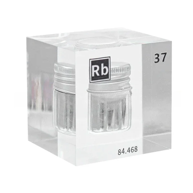 Rubidium is embedded in a unique cube of creative chemical elements