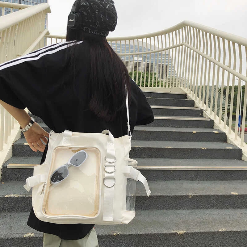 Lolita Schattige Japanse Middelbare School Meisjes Jk Bag Transparant Itabag Vrouwen Nieuw 2024 Boek Schoudertas Grote Capaciteit Draagtassen