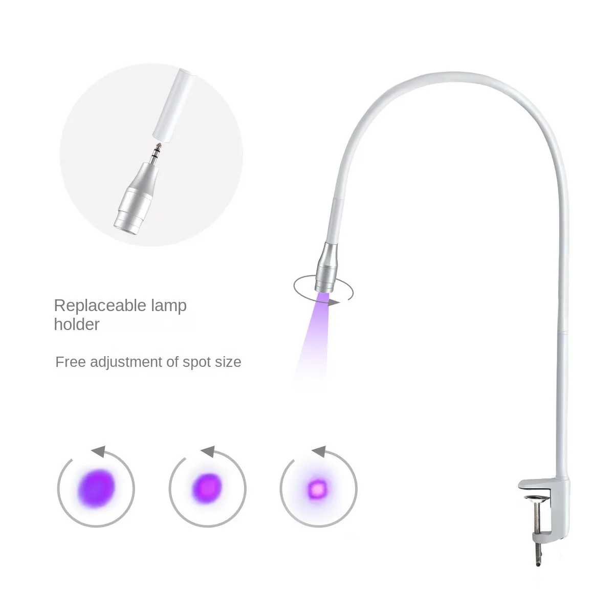 

USB Focus adjustment UV colloidal curing lamp Foot Switch False Eyelash Extension Nail Dryer Grafting Glue Fast Curing Light