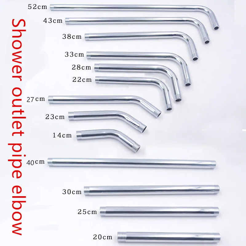 Wall Mounted Shower Arms Stainless Steel G1/2 Extend Water Inlet Tubes Shower Head Bar Brass Fixed Seat for Bathroom Hardware