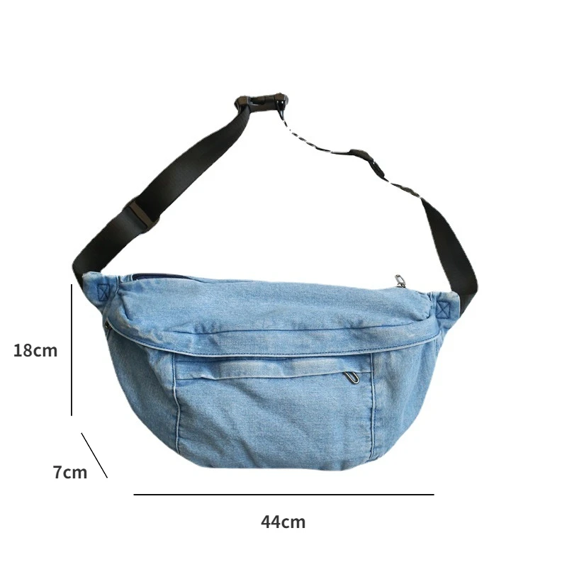 Women Belt Bag Men Hip Hop Fashion Bum Travel Purse Phone Pouch Unisex Crossbody Sling Chest Bag Denim Bag Shoulder Bags