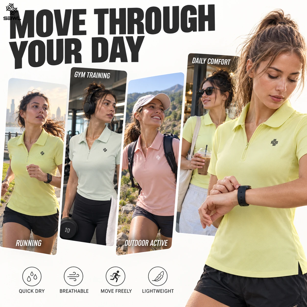 SBWL 2026 High Quality Women's Yoga Tops Quick Dry Sport Top Fitness Female Short Sleeve Gym T Shirt Running Sweatshirt Tees image 4