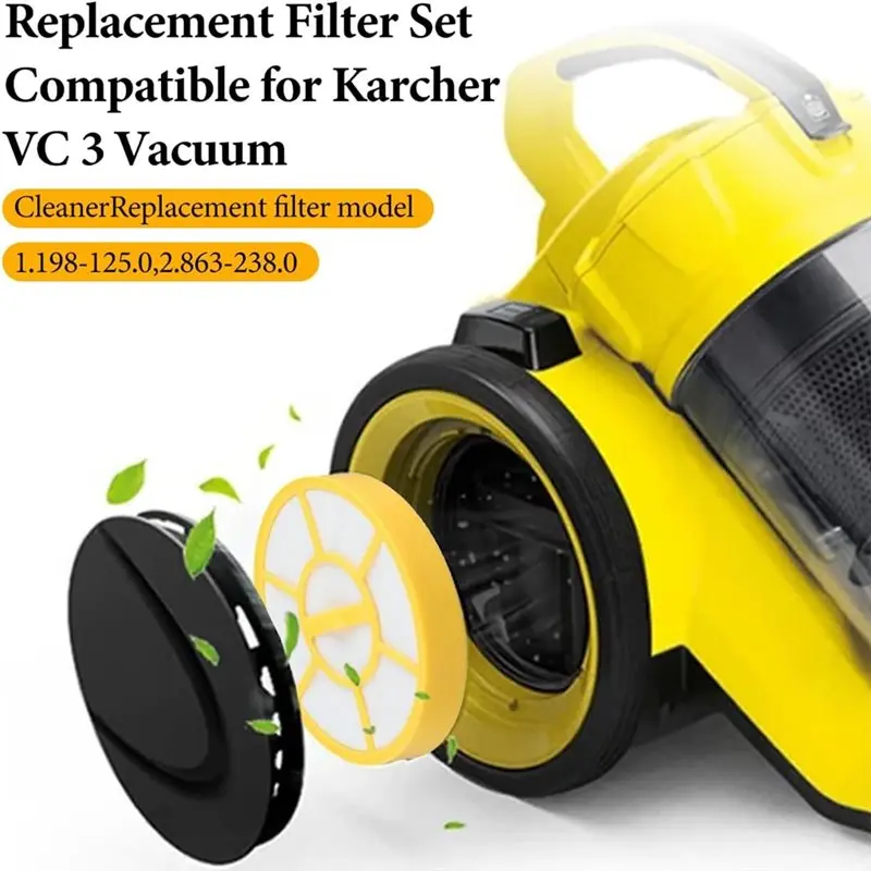 X09A For Karcher VC3 Vacuum Cleaner Replacement Parts 6PCS Pre-Filter Accessories Motor Filter 1.198-125.0, 2.863-238.0
