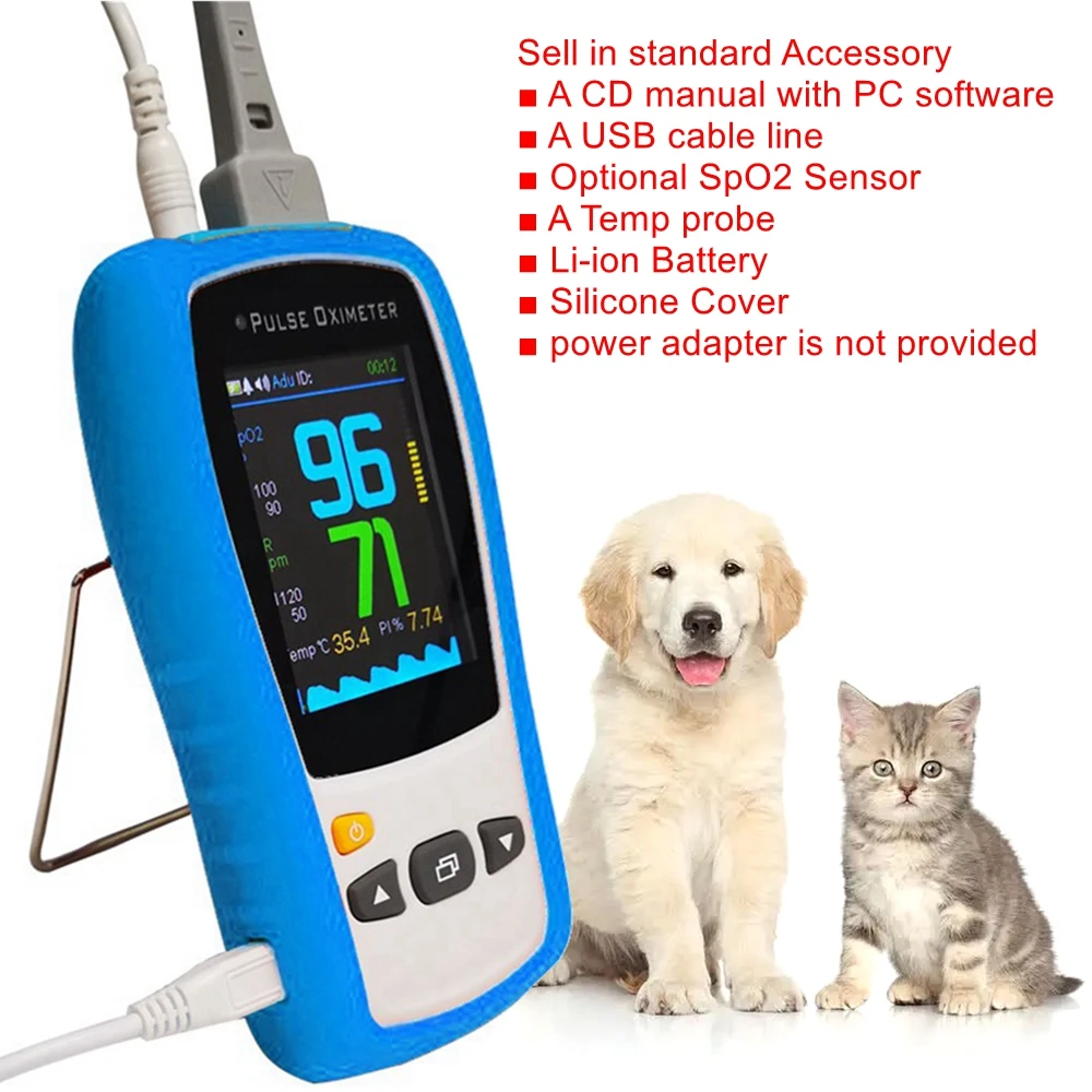 Handheld Pulse Oximeter neonate infant child adult spo2 sensor Pulse Rate Animal ear clip blood oxygen sensor Portable Monitor