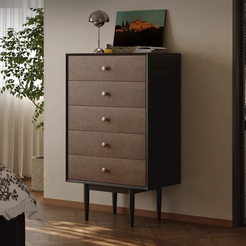 Medieval style chest of drawers, large-capacity storage locker against the wall of solid wood