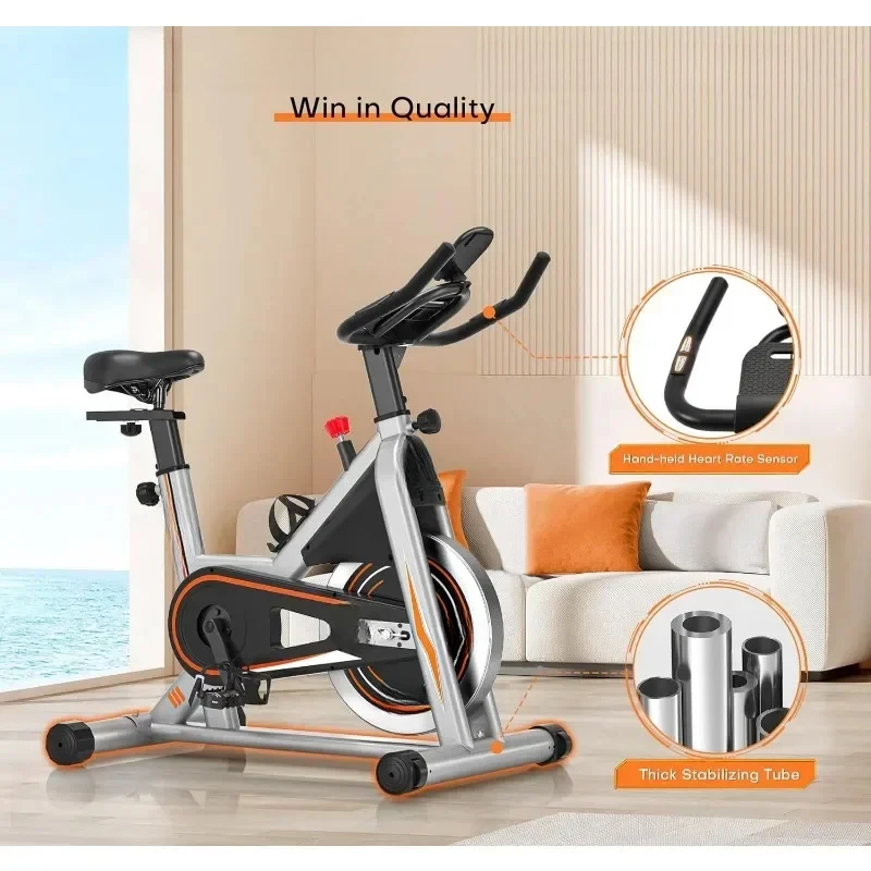 Stationary Bike Home with 330/350 LBS Capacity Workout Comfortable Seat Exercise Bike Silent Magnetic Resistance Pro