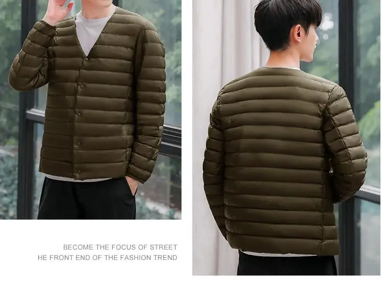 90% Duck Down Jacket Thin Plus Size Men Coat Warm Top Portable Autumn Winter