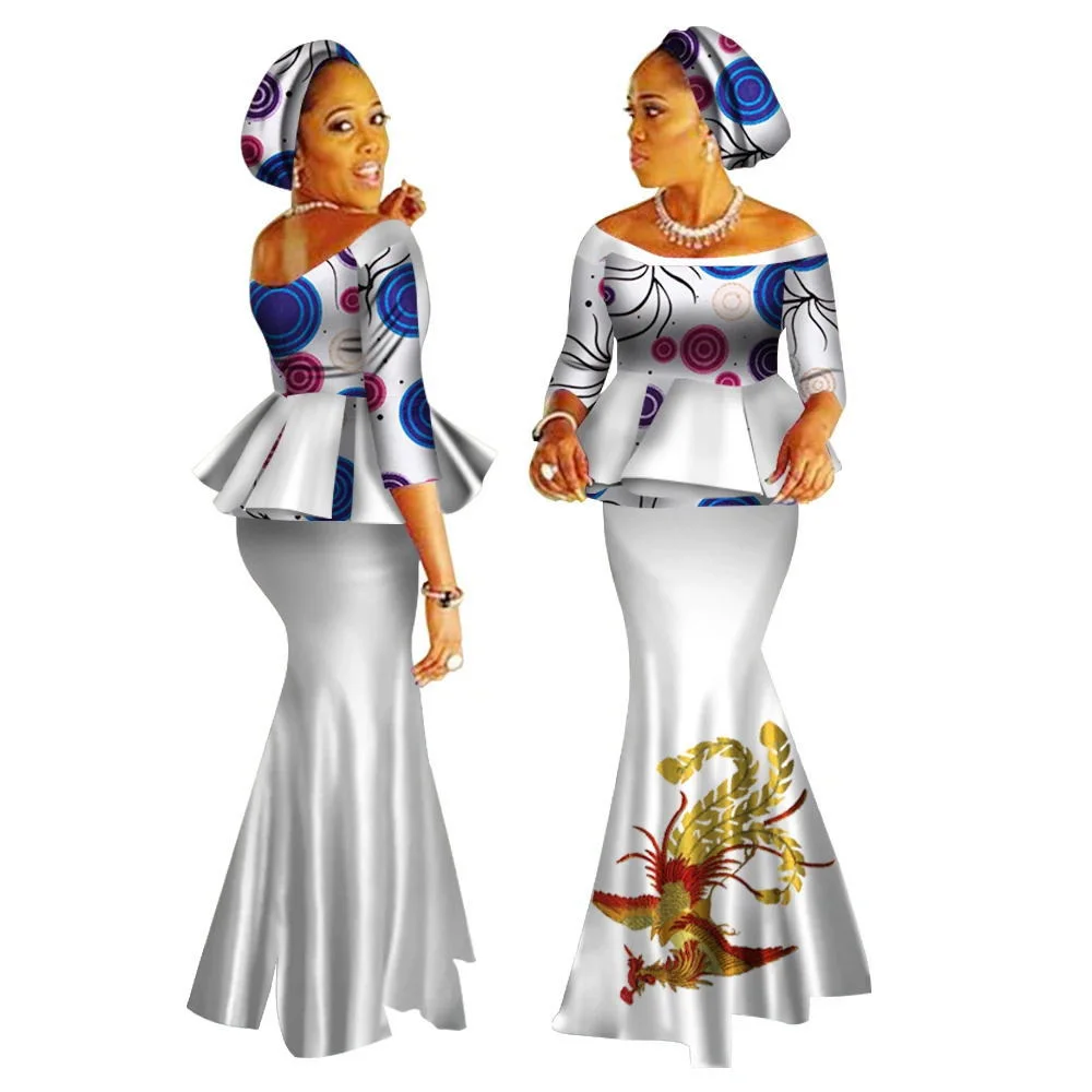 SALE!!! Party Traditional African Clothing 2 Piece Set Women Clothes Custom Made Dashiki Tops and Skirts Plus Size Clothing