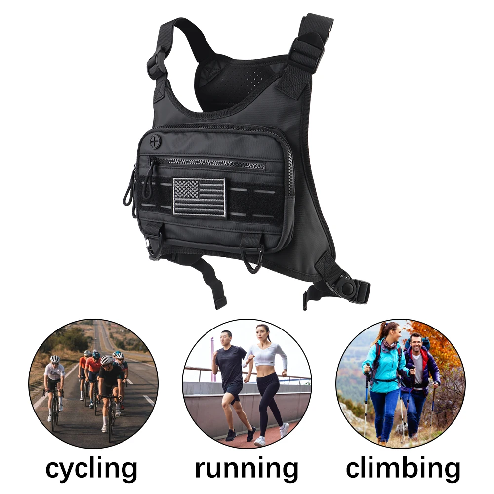 Motorcycle Chest Bag Wear Resistant Chest Pack Outdoor Cycling Traveling Bag Lightweight Front Running Vest Bag
