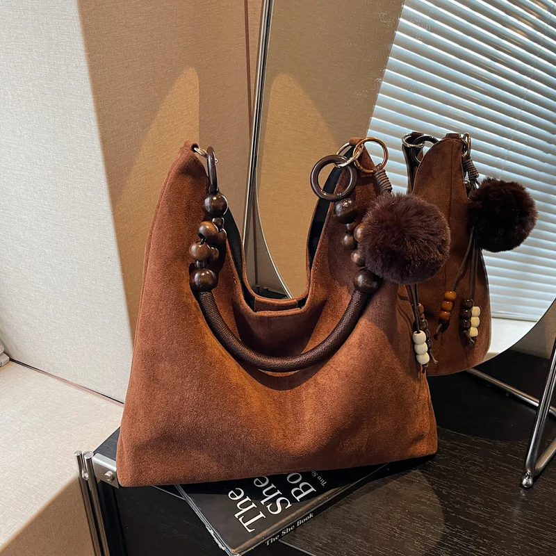 Tas Tote Kapasitas Besar 2025 untuk Wanita, Tas Selempang Kulit Asli Multi-fungsi, Tas Kerja Vintage Chic untuk Kantor