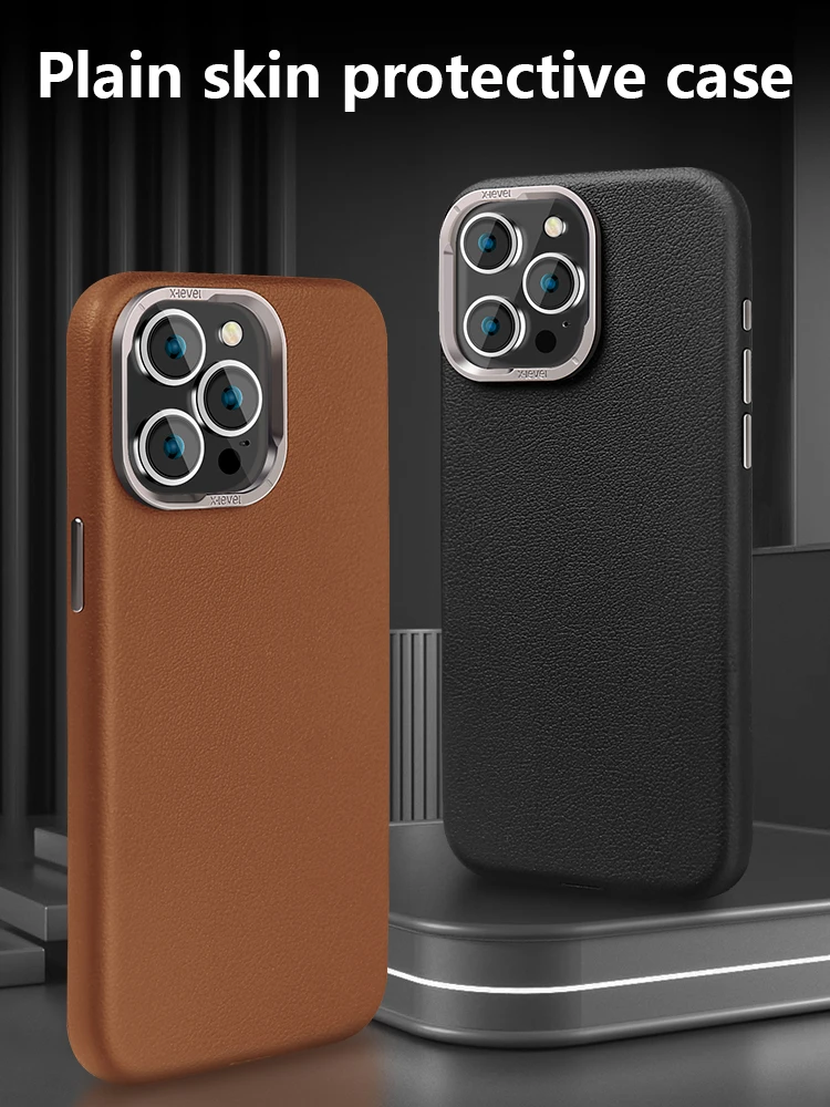 Luxury Leather Magnetic Phone Case For iPhone 15 15Pro 15ProMax For MagSafe Wireless Charge Shell For 14Pro 14ProMax Phone Cover