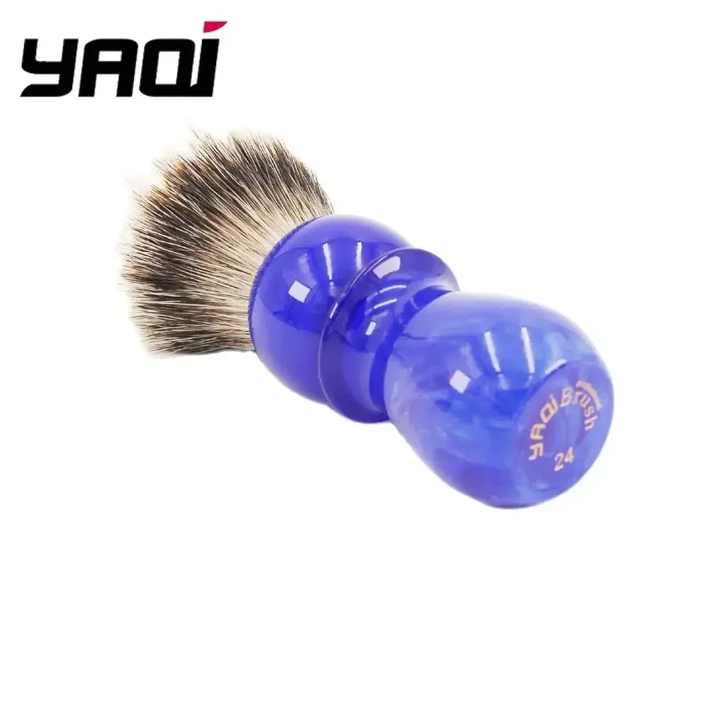 YAQi 24mm Arctic Sky Deep Blue Handle Silvertip Hair Shaving Brush Brush Barber-Men Shaving Products