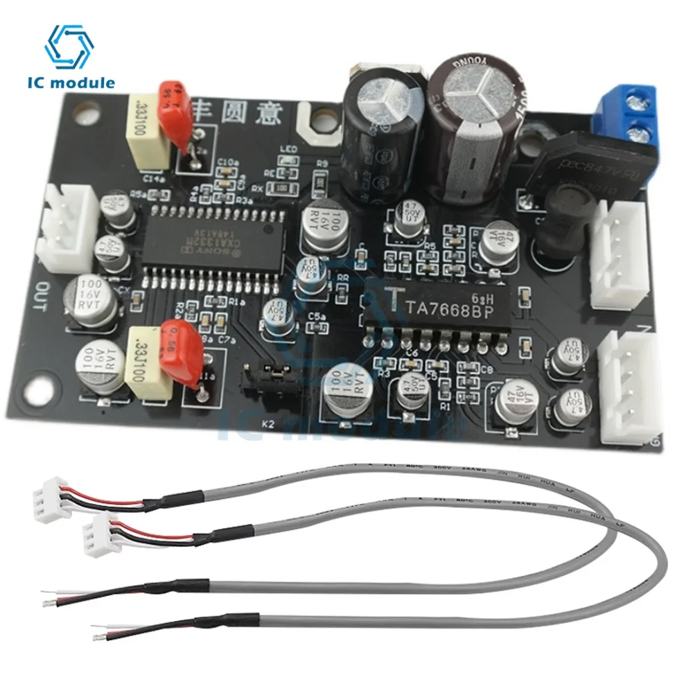 TA7668 Stereo Tape Recorder Magnetic Head Preamplifier Board With CXA1332 Dolby Noise Reduction Tape Recorder Preamp