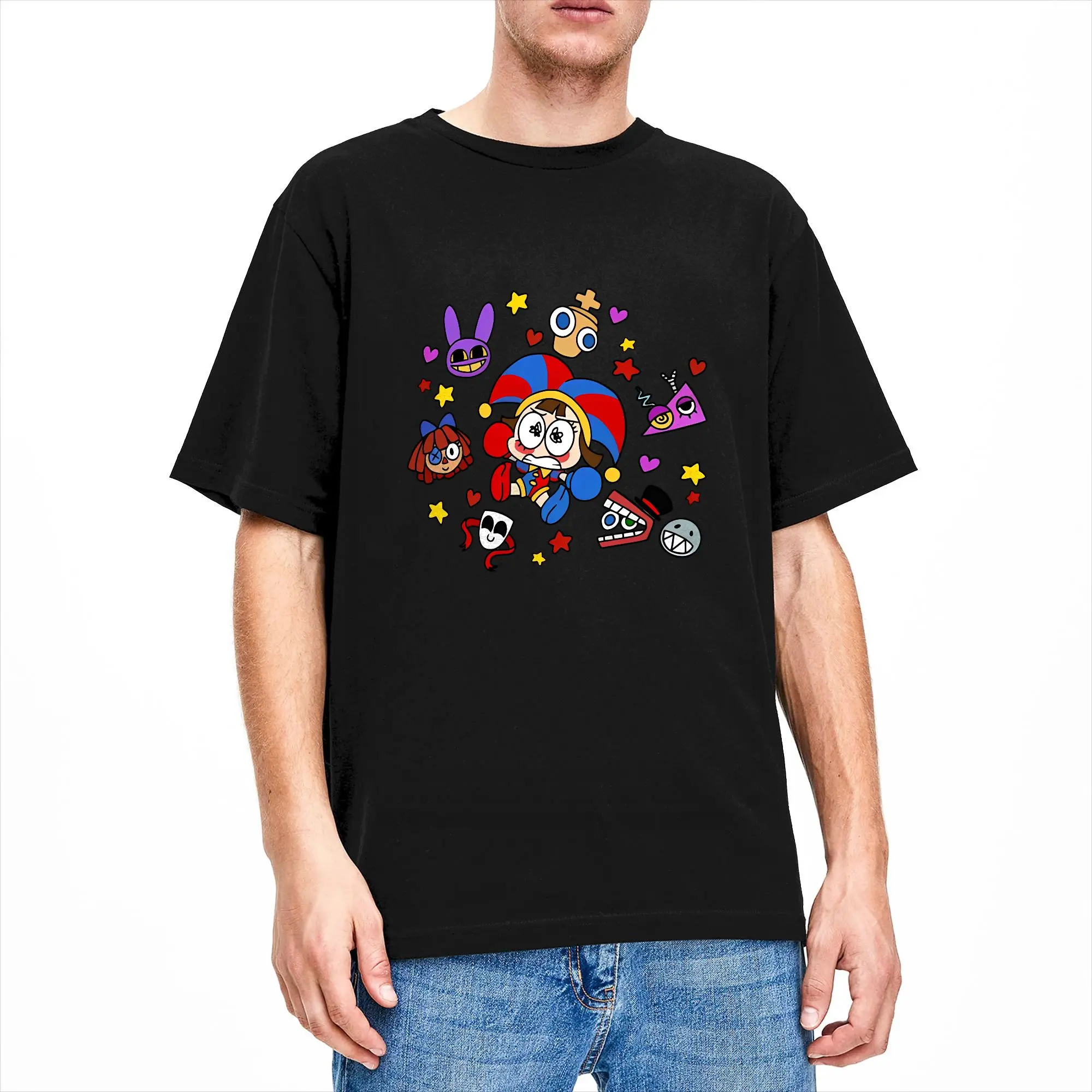 Amazing Circus Characters T Shirt Summer  Cotton T-Shirts For Men Novelty Print Tshirt Short Sleeves Y2K Casual Tees