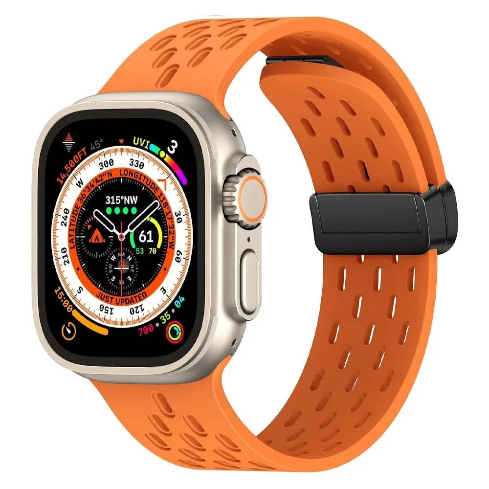 Magnetic Strap for Apple watch Ultra  2band 49mm 45mm 44mm 42mm 40mm 41mm Silicone Bracelet Correa iWatch Series 9 8 SE 7 6 5 4