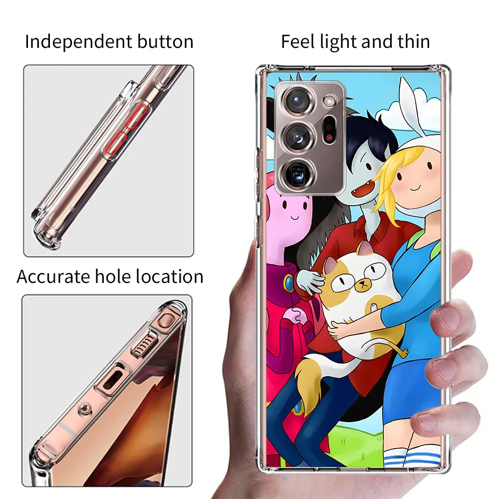 Adventure Fionna & Cake Time Case for Samsung Galaxy Note 20 Ultra 5G 10 Plus 9 8 10 Lite TPU Transparent Phone Cover J4 Coque