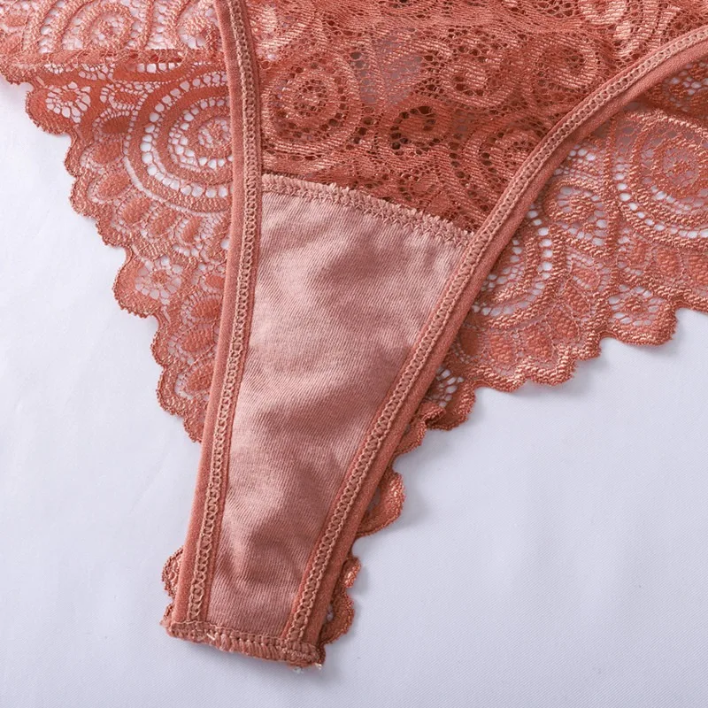 5 PCS Lot Women\'s Sexy String Panties Lace Thongs Lingerie Intimates Woman T-back Soft T-panties Designed Tangas Mujer Bulk