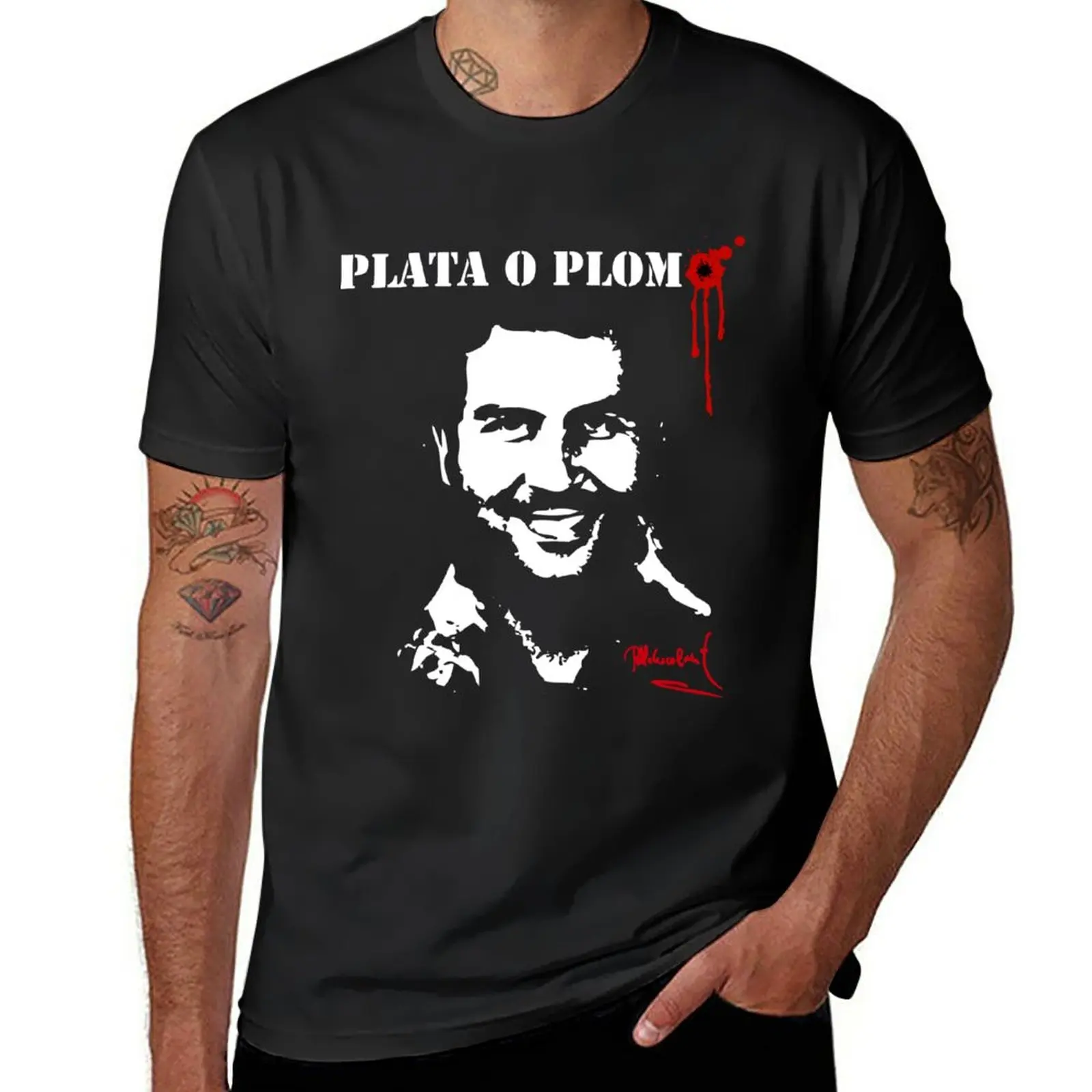 New Pablo Escobar Plata o Plomo T-Shirt graphics t shirt blondie t shirt Men's t-shirts