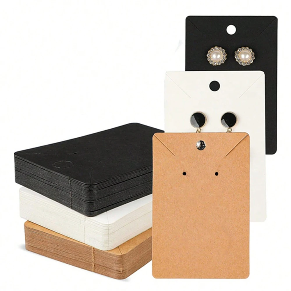 

50pcs Earring Display Card Earring Card Holder Blank Kraft Paper Tags Ear Studs Long Drop Card for Jewelry Packaging