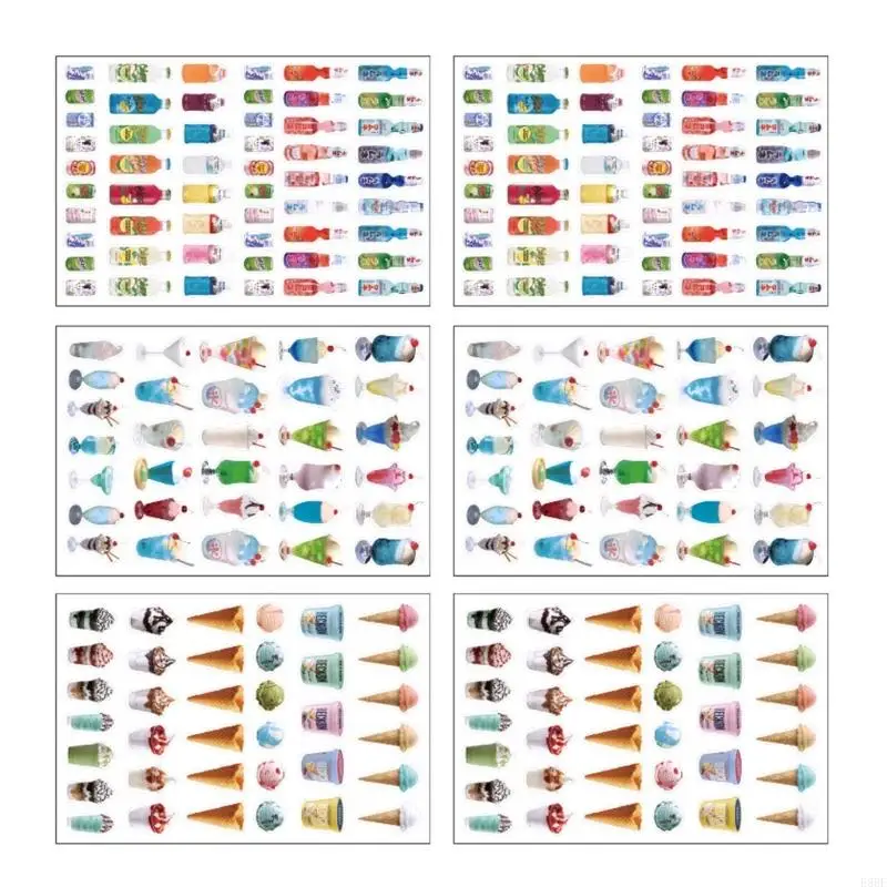 E8BE 6 Sheets Life Sticker Scrapbooking Sticker Stiker Dekoratif Stiker Perekat