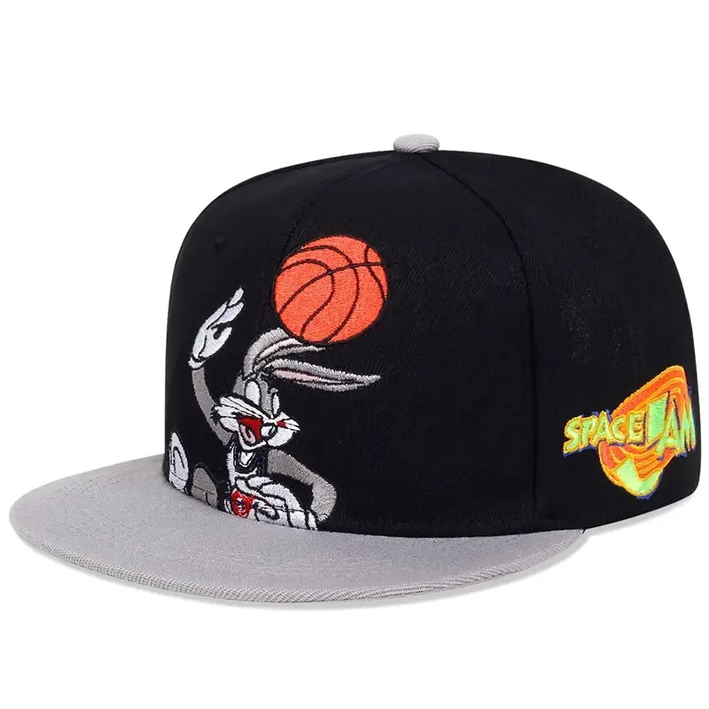 Unisex Rabbits Playing Basketball Embroidery Hip-hop Hats Spring Autumn Outdoor Adjustable Casual Baseball Caps Sunscreen Hat