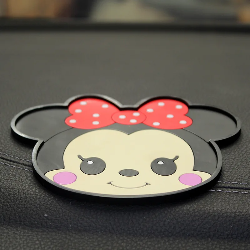 Disney Stitch Coaster Cute Cartoon Mickey Mouse Anime PVC Soft Rubber Coaster Heat Insulation Anti Scald and Anti Slip Pad